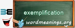 WordMeaning blackboard for exemplification